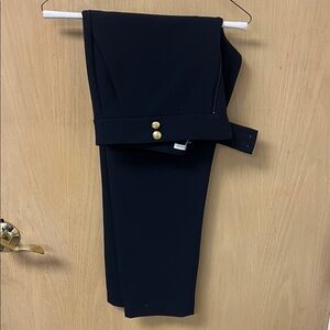 Veronica Beard Black Pants with Gold Buttons